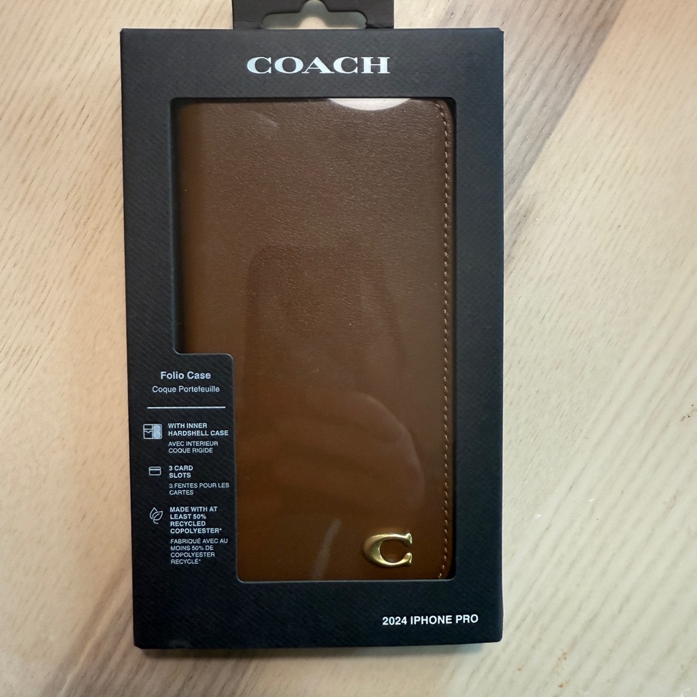 Coach Hazelnut Folio Case for iPhone Pro 16